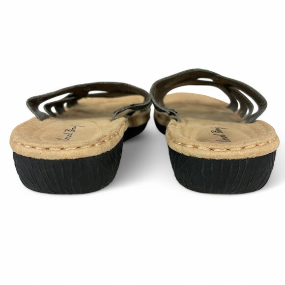 Coral Bay Sandals Womens Size 6 Gray Metallic Open Toe Slip On Shoes Denton - Picture 7 of 15